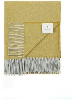 Wolldecke mit Kaschmiranteil in Gelb - (L)180 x (B)130 cm