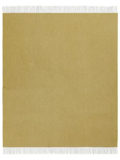 Wolldecke mit Kaschmiranteil in Gelb - (L)180 x (B)130 cm