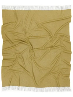 Wolldecke mit Kaschmiranteil in Gelb - (L)180 x (B)130 cm