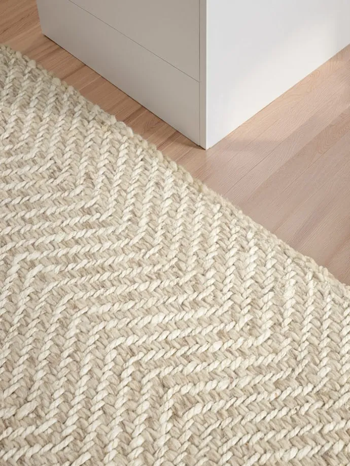 Woll-Teppich "Majoli" in Creme/ Weiß