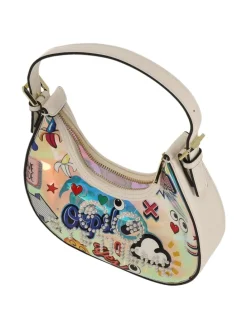 Women 2-In-1 Tote Bag Set in Rainbow White