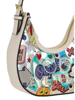 Women 2-In-1 Tote Bag Set in Rainbow White