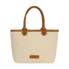Women Tote Bag in White Brown