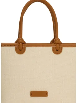Women Tote Bag in White Brown