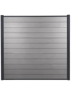 WPC-Sichtschutz Savoie, 3er Set, 5,6m grau