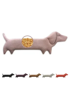 Wärmekissen 100 % Bio-Baumwolle, Körnerkissen "Hund Winston" in Rosa