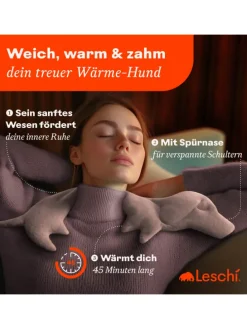 Wärmekissen 100 % Bio-Baumwolle, Körnerkissen "Hund Winston" in Rosa