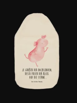 Wärmekissen Axolotl Tanzen mit Spruch in Weiß