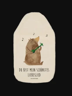 Wärmekissen Bär Lied mit Spruch in Weiß