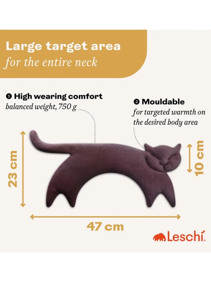 Wärmekissen "Katze Clara" in Lila - (B)47 x (H)23 x (T)4 cm