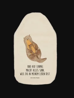 Wärmekissen Otter Kind mit Spruch in Weiß