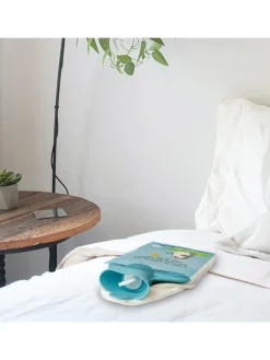 Wärmekissen Pinguin Surfer mit Spruch in Eisblau