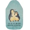 Wärmekissen Pinguin umarmen mit Spruch in Eisblau
