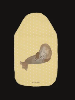 Wärmekissen Robbe Lachen ohne Spruch in Gelb Pastell