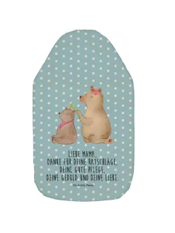 Wärmflasche Bär Kind mit Spruch in Blau Pastell
