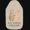 Wärmflasche Bär und Hase Umarmen mit Spruch in Grau Pastell