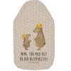 Wärmflasche Bären mit Hut mit Spruch in Grau Pastell