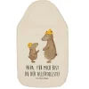 Wärmflasche Bären mit Hut mit Spruch in Weiß