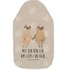 Wärmflasche Faultier Pärchen mit Spruch in Grau Pastell