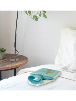 Wärmflasche Fuchs Keks mit Spruch in Türkis Pastell