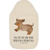 Wärmflasche Hund Dackel mit Spruch in Weiß