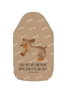 Wärmflasche Hund Dackel mit Spruch in Hundeglück