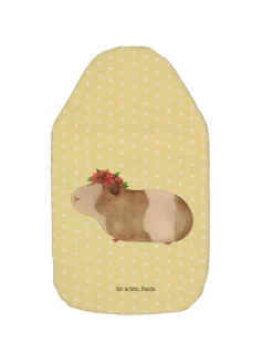 Wärmflasche Meerschweinchen Weisheit ohne Spruch in Gelb Pastell