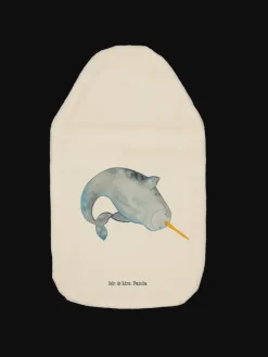 Wärmflasche Narwal ohne Spruch in Weiß