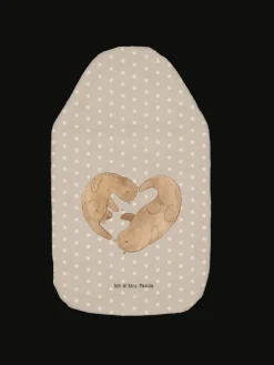 Wärmflasche Otter Herz ohne Spruch in Grau Pastell