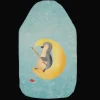 Wärmflasche Pinguin Mond ohne Spruch in Eisblau