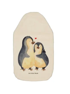 Wärmflasche Pinguin umarmen ohne Spruch in Weiß