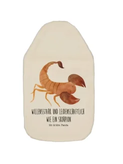 Wärmflasche Sternzeichen Skorpion mit Spruch in Weiß