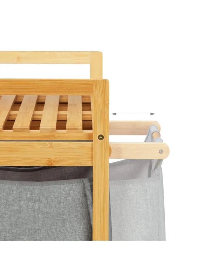 Wäschekorb 2 Fächer mit Ablage