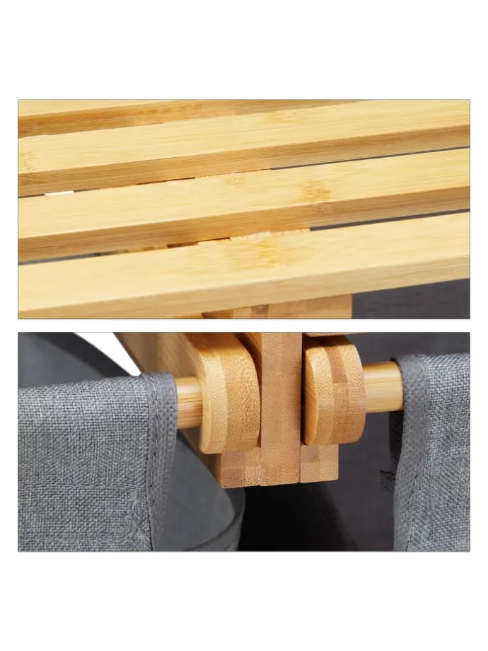 Wäschekorb 2 Fächer mit Ablage