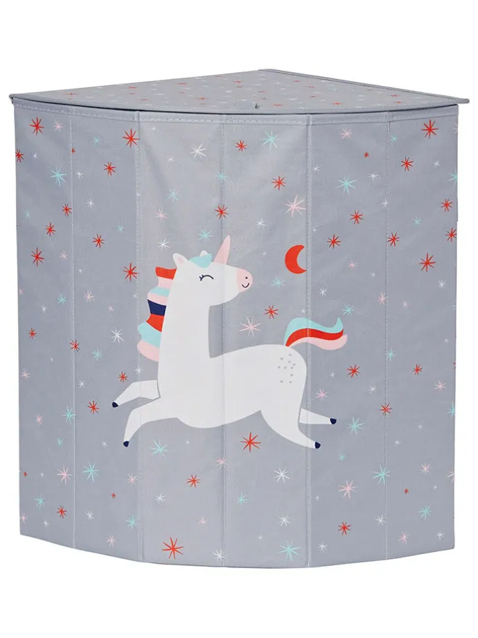 Wäschekorb "Einhorn" in Grau - (B)35 x (H)50 x (T)35 cm