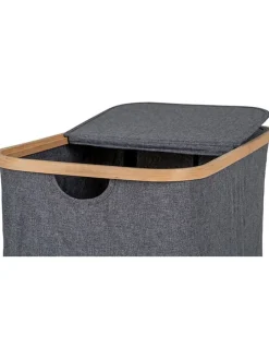 Wäschekorb in Anthrazit - (B)33 x (H)54 x (T)54 cm