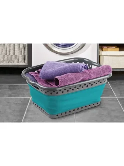 Wäschekorb in Blau/ Grün - (B)54 x (H)24 x (T)39,1 cm