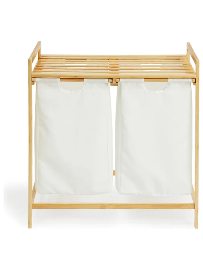 Wäschekorb in Creme/ Natur