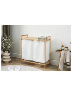 Wäschekorb in Creme/ Natur