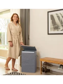 Wäschekorb in Grau - (B)40 x (H)60 x (T)30 cm