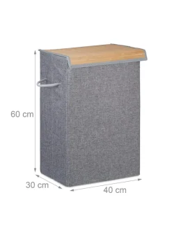 Wäschekorb in Grau - (B)40 x (H)60 x (T)30 cm