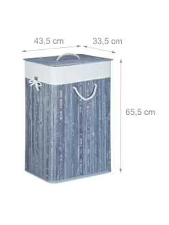 Wäschekorb in Grau - (B)43,5 x (H)65,5 x (T)33,5 cm