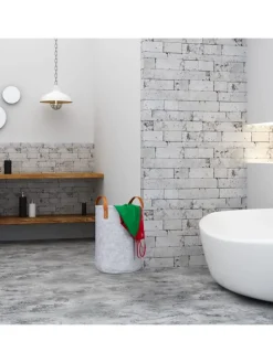 Wäschekorb in Grau - (H)45 x Ø30 cm