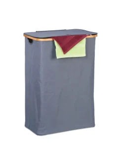 Wäschekorb in Grau/ Natur - 105 l