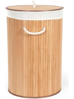 Wäschekorb in Hellbraun - (H)60 x Ø 40 cm