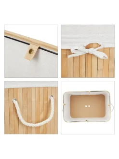 Wäschekorb in Natur - (B)62,5 x (H)62 x (T)42,5 cm