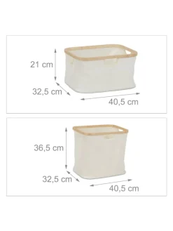 Wäschekorb in Natur/ Beige - (B)44 x (H)85 x (T)33 cm