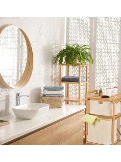 Wäschekorb in Natur/ Beige - (B)44 x (H)85 x (T)33 cm