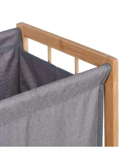 Wäschekorb in Natur/ Grau - (B)39 x (H)60 x (T)30 cm