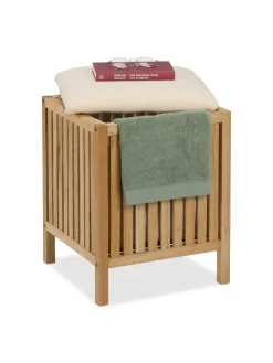 Wäschekorb in Natur/ Weiß - 30 l